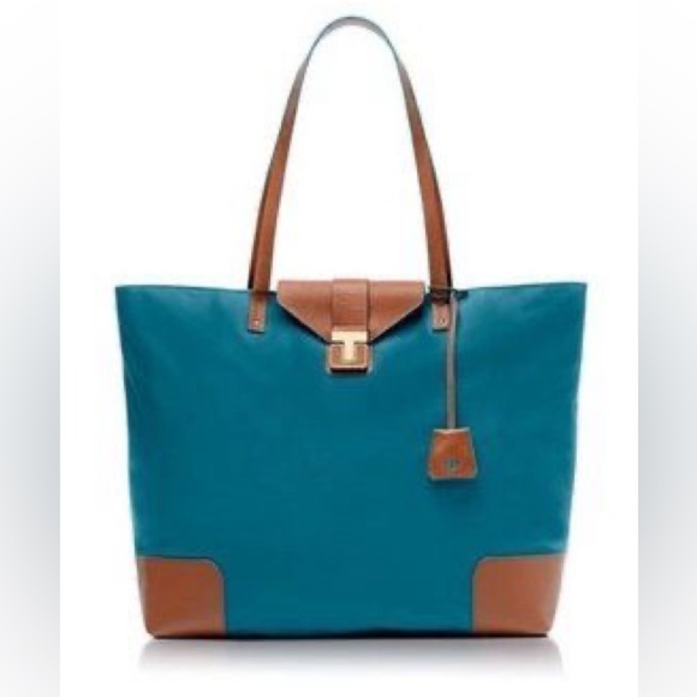 Tory Burch Penn leather and nylon tote
